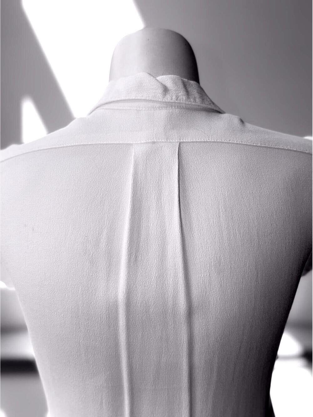 H&M White Tie Waist Shirt Dress Mini Size 2 - Picture 6 of 9